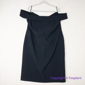 River Island women's black off shoulder sheath dress ruffle back, size 24